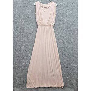 Go Couture Womens Pink Sleeveless Size M Maxi Dress Elastic Waist Side Slits